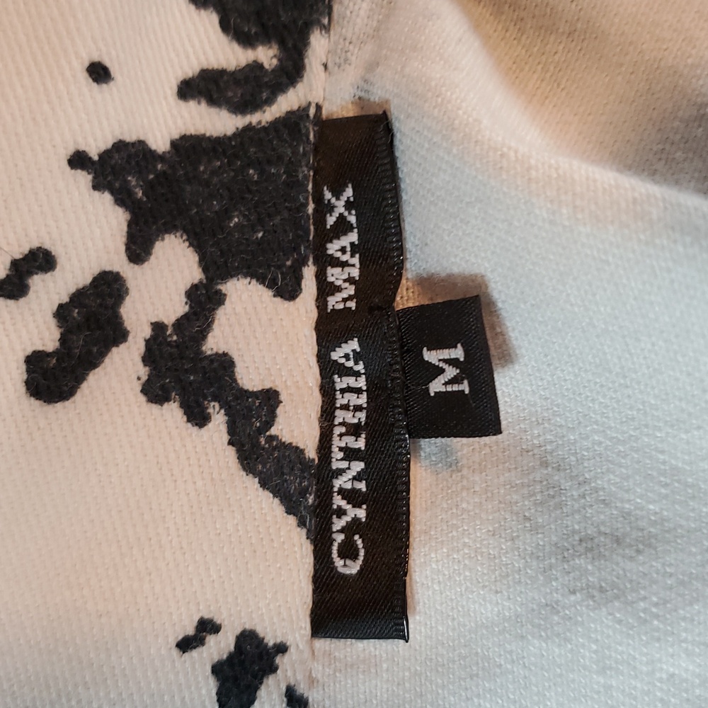 Cynthia Max White and Black Denim-Style Jacket Size M - Picture 9 of 11